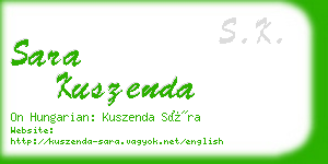 sara kuszenda business card